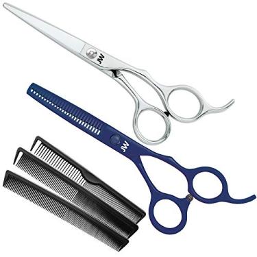 Imagem de JW Professional Shears & Thinner Combo Razor Edge CRX Series - Tesouras de Corte de Cabelo e Barbeiro/Tesouras de Aço Inoxidável Japonês (RBC-V3)