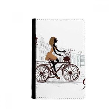 Imagem de Porta-cartões Bicycle Lady France com estampa de ilustração para passaporte Notecase Burse