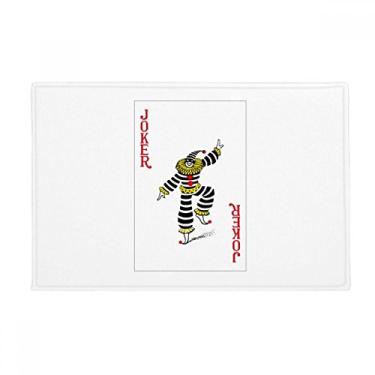 Imagem de DIYthinker Tapete para porta de banheiro com padrão de cartas de baralho Coringa vermelho antiderrapante