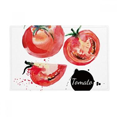 Imagem de DIYthinker Tapete de tomate vegetal, saboroso, saudável, aquarela, chão, antiderrapante, tapete para porta de banheiro