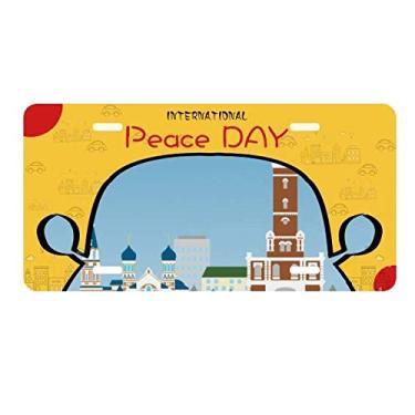 Imagem de DIYthinker Omsk Rússia Padrão Nacional Placa de Licença Etiqueta Decoração de Carro Dia da Paz