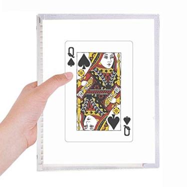 Imagem de Cartões de baralho Spade Q Padrão Caderno Folhas Soltas Diário Recarregável Diário Papelaria