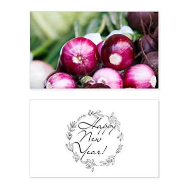 Imagem de Picture Fresh Temperate Vageable Cebola Ano Novo Festival Cartão de felicitações Mensagem de Abençoe Presente