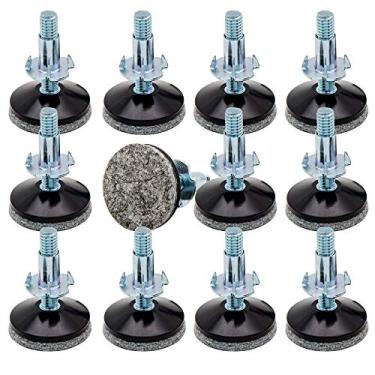 Imagem de Perna de niveladores de móveis CSFMC em pés de móveis de madeira maciça, pernas ajustáveis para mesa e cadeira, parafuso de 1,50 cm, diâmetro de base de 3,81 cm