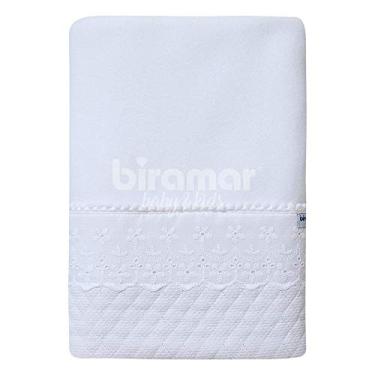 Imagem de Biramar Baby Cobertor Soft Para Bebê Bordado Inglês Blanche Matelassado Branco