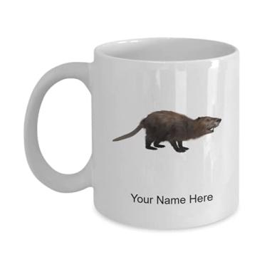 Imagem de Caneca de castor personalizada, copo de café castor, ideia de presente de castor, copo castor personalizado, caneca de café de 325 ml