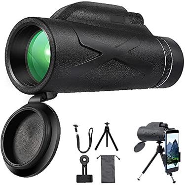 Imagem de Monocular 80X100 HD Telescope Monocular Phone Binocular Lentes impermeáveis ​​com pedestal e tripé Mountaineering Bird Watching Concerto Football Touring [High Power]