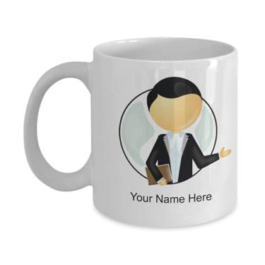Imagem de Caneca de café personalizada para advogados, ideias para amantes de advogados, meninos e meninas Amor - Caneca de café de 325 ml