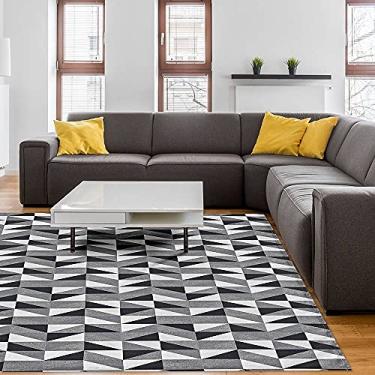 Imagem de Tapete de Sala Dallas 2,00m x 2,50m Geométrico Luxo Preto