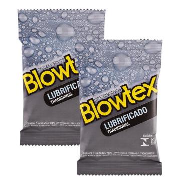 Imagem de Kit 2 Pacotes Preservativo Blowtex Lubrificado  C/ 3 Unidades Cada