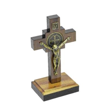 Imagem de Crucifixo Cruz de 4 Cantos para Painel de Carro ou Mesa 8cm