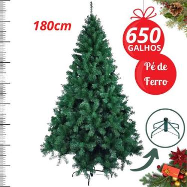 Imagem de Árvore De Natal Grande Pinheiro Verde 1,80 Metros 650 Galhos Cheia - H