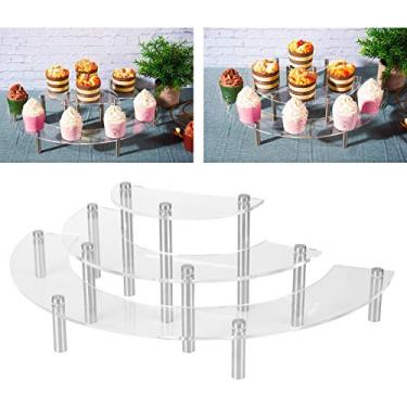 Imagem de Suporte De Bolo De Acrílico De 3 Camadas Sobremesa Suporte De Rack De Exibição De Cupcake Decorações De Natal Para Casamento Para Chás De Bebê De Casamento Mesa De Festa De Chá De Aniversário De Forma