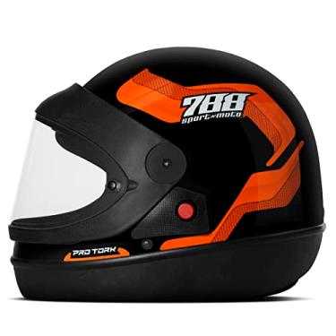 Imagem de CAPACETE FECHADO PRO TORK SPORT MOTO 788 PRETO - LARANJA TAM. 62
