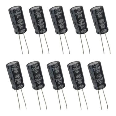 Imagem de Capacitor Eletrolítico 330uF 50V - Kit 10 Peças