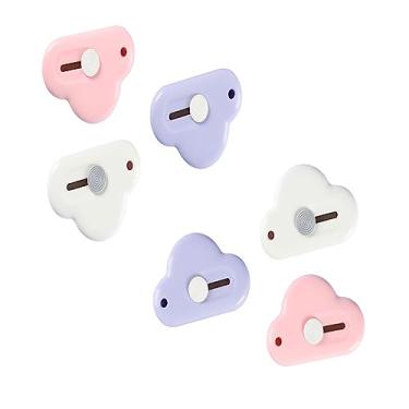 Imagem de GZBABY Conjunto de mini faca telescópica de 6 peças, faca portátil com orifício para pendurar, abridor de cartas em forma de nuvem para corte de papel e DIY (branco, rosa, roxo)