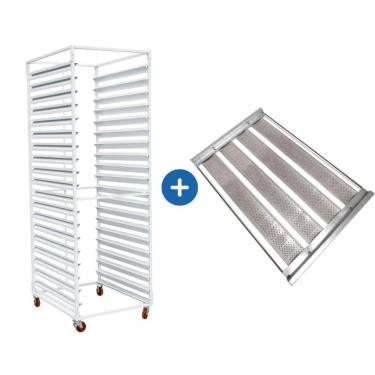 Imagem de Armário Esqueleto Padaria Panificadora Com 20 Assadeiras Pão Francês 40x60 Pintura Epóxi - Innal