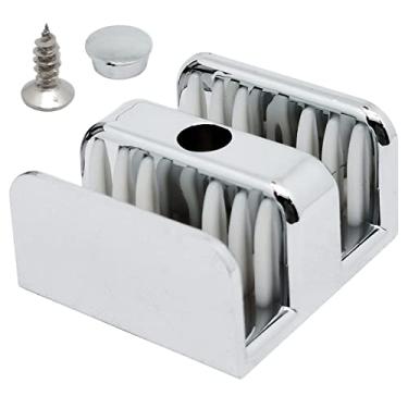 Imagem de Trilho de guia lateral de bloco anticolisão de vidro deslizante de 10 mm para porta de chuveiro, banheiro, porta deslizante, para-choque, acessórios de chuveiro (2 peças, cor prata)