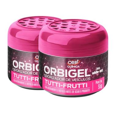 Imagem de Kit com 2 Odorizadores Cheirinho Automotivo Em Gel Fragrância Tutti-Frutti 55g Orbi Química