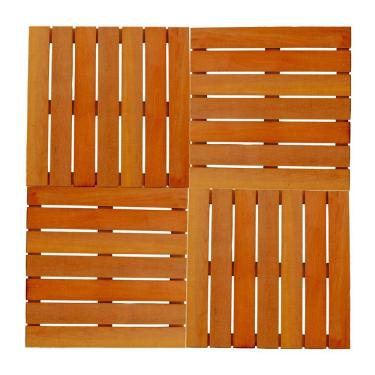 Imagem de Kit Deck em Placa 12 Placas 50x50cm Modular Garapeira MaderSilva Marrom Claro