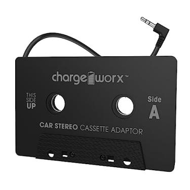 Imagem de CHARGEWORX Adaptador de cassete de carro: conecte smartphones, laptops, leitores de CD a fitas | Transmita música, audiolivros via alto-falantes de carro