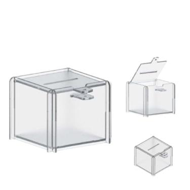 Imagem de Genérico Urna Acrílico Sorteio Caixa Sugestões Cubo Cofre 10x10 Cm