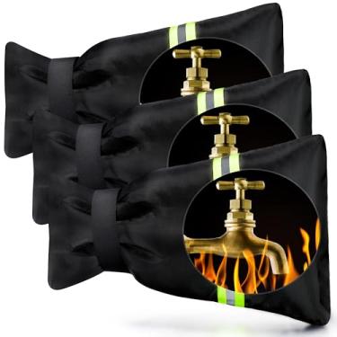 Imagem de IPOW Pacote com 3 capas de torneira para ambientes externos engrossadas e ampliadas para proteção contra congelamento de inverno, 25,4 cm A x 16,3 cm L, coberturas de torneira isoladas à prova d'água, meias reutilizáveis para torneira de água de jardim