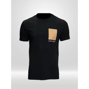 Imagem de Camiseta Calvin Klein Preta 100% Algodão-Masculino