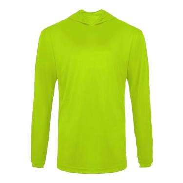 Imagem de L&M® Camiseta Hi Vis Safety Lime Orange Manga Longa Alta Visibilidade com Capuz, lima, 3G