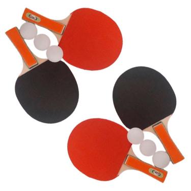 Imagem de Kit 4 Raquetes de Ping Pong Tênis De Mesa E 6 Bolinhas