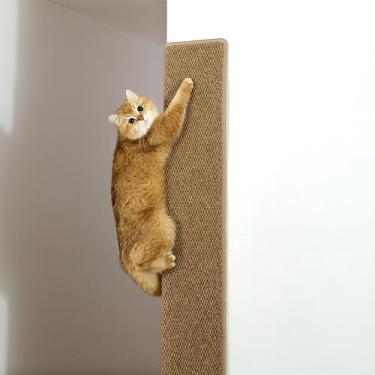 Imagem de SHENGOCASE Tapete de escalada de canto de parede de gato espesso, móveis de parede para gatos, arranhador de canto de parede, poste para arranhar (camelo)