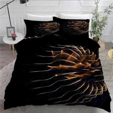 Imagem de Jogo de cama King Fireworks, lindo conjunto de 3 peças para decoração de quarto, capa de edredom de microfibra macia 264 x 232 cm e 2 fronhas, com fecho de zíper e laços