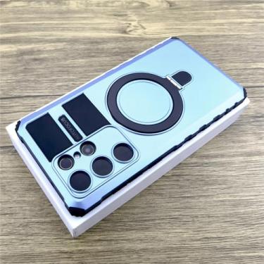 Imagem de Capa sem fio armadura à prova de choque para Samsung Galaxy S24 S23 S22 Ultra S21 Plus Note 20 S 21 22 23 Capas de suporte, azul claro, para Galaxy S24