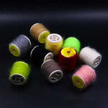 Imagem de YJIUYUANQ Fio de mohair sanguessuga sintético linha de dublagem ninfa Scud Streamer Body Fly Tie Material de amarração de truta, 10 cores, como mostra