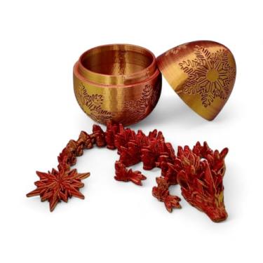 Imagem de ZZ LIFE Ovo de dragão de inverno surpresa - articulações articuladas de dragões de 28 cm - Invólucro de dragão misterioso com tema de floco de neve, TDAH, estresse, alívio da ansiedade