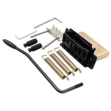 Imagem de Musiclily Pro 10,5mm Moderna Ponte Tremolo 2 Pivôs Bloco Latão Sólido 40mm para Guitarra Squier ST, Preta