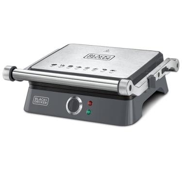 Imagem de BLACK+DECKER Grill Elétrico Gourmand Gris, com Abertura de 180 graus, Ideal para suas Receitas, Modelo G1400, 1200W, 110V