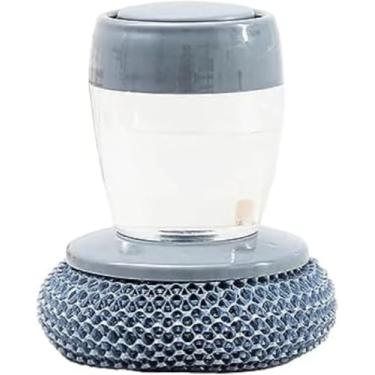 Imagem de Genérico Escova de Aço Dispenser Sabão Detergente Limpeza Lava Panela Fogão Louça Cozinha Pia