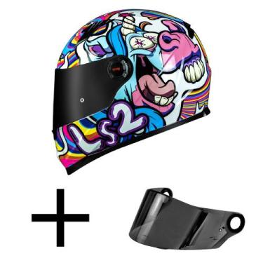 Imagem de Capacete LS2 FF358 Bubble Branco Mais Viseira Fumê, 58