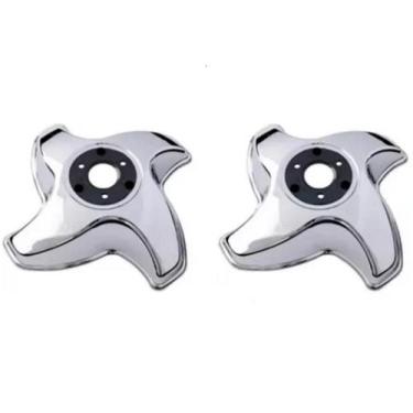 Imagem de 2 Calota 4 Pontas Aro 16 17,5 Metal Caminhao Rodoar - TOP-AR