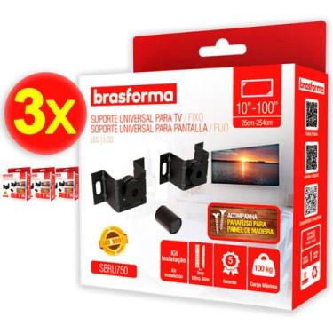 Imagem de 3 Suporte para TV Universal até 100 polegadas 100kg - SBRU750 - Brasfo