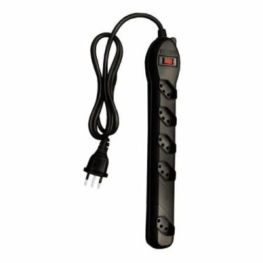 Imagem de Filtro de Linha Com 5 Tomadas Preto 2P+T 10A 1,20M Bivolt QFL5P - QUAL