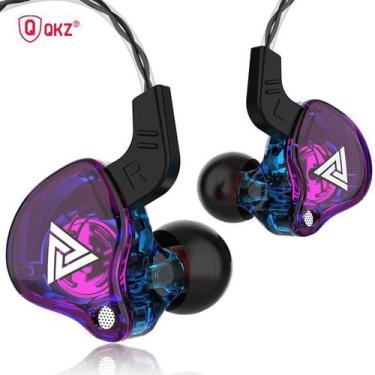 Imagem de Fone De Ouvido Qkz Ak6 Gamer Dj In Ear C/case Pronta Entrega, Roxo