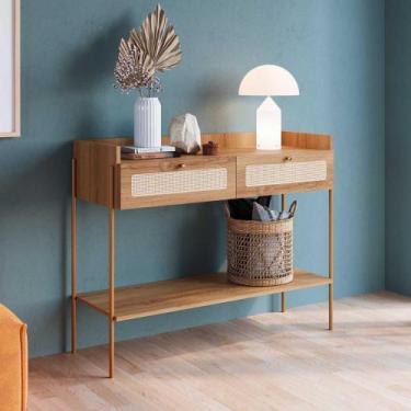 Imagem de Aparador Industrial Retrô Com Tela Sintética e 2 Gavetas - Artesano SE