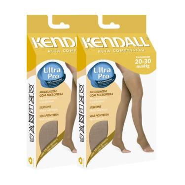 Imagem de Kit 2 Meia 7/8 de Alta Compressão Kendall Feminina 1713, G, Mel