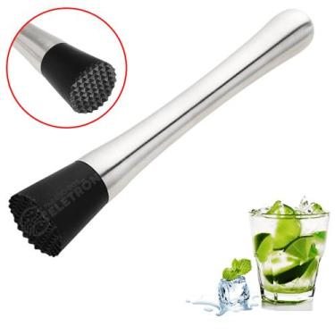 Imagem de Socador De Pilão Bebida Inox Para Caipirinha Drink Fruta Bar Culinária