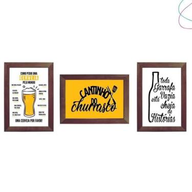 Imagem de quadro decorativo área gourmet churrasco cerveja chope - Creative Cat,
