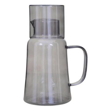 Imagem de Jarra Moringa com Alça e Copo Cor Fumê 1,3L Vidro Borossilicato - Fart