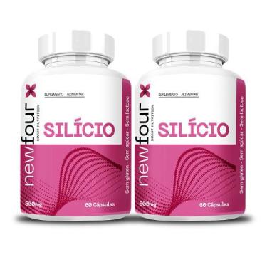 Imagem de Kit 2x Silício Orgânico 60 Cápsulas 500mg - New Four - NewFour, Sem Sa