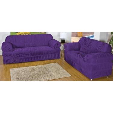 Imagem de Capa Sófa Para Sala Em Malha Gel 2 E 3 Lugares Roxo - EnxovaisBaratão